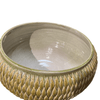 Large Italian Green Glazed Ceramic Centerpiece/Planter - 5084