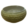 Large Italian Green Glazed Ceramic Centerpiece/Planter - 5084