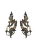 Pair of Italian Hand-carved 2 Light Wall Sconce with Acanthus Leaf Design - 2767