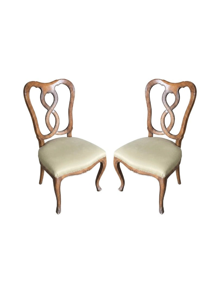 Pair of Italian Wood Carved Side Chairs - 4994