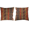 Pair of Square Kilim Style Pillowcases - Multi - 6126