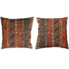 Pair of Square Kilim Style Pillowcases - Multi - 6126