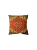 Pair of Square Kilim Style Pillows with Poly Filling - Orange/Green - 6096
