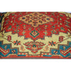 Pair of Square Kilim Style Pillows with Poly Filling - Orange/Green - 6096