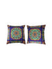Pair of Square Kilim Style Pillows with Poly Filling - Purple/Multi - 6090