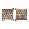 Pair of Square Kilim Style Pillows with Poly Filling - White/Multi - 6054