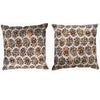 Pair of Square Kilim Style Pillows with Poly Filling - White/Multi - 6054