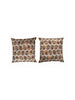 Pair of Square Kilim Style Pillows with Poly Filling - White/Multi - 6054