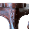Wood Carved Square Side Table with Cabriole Legs - 5043