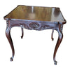 Wood Carved Square Side Table with Cabriole Legs - 5043