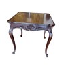Wood Carved Square Side Table with Cabriole Legs - 5043