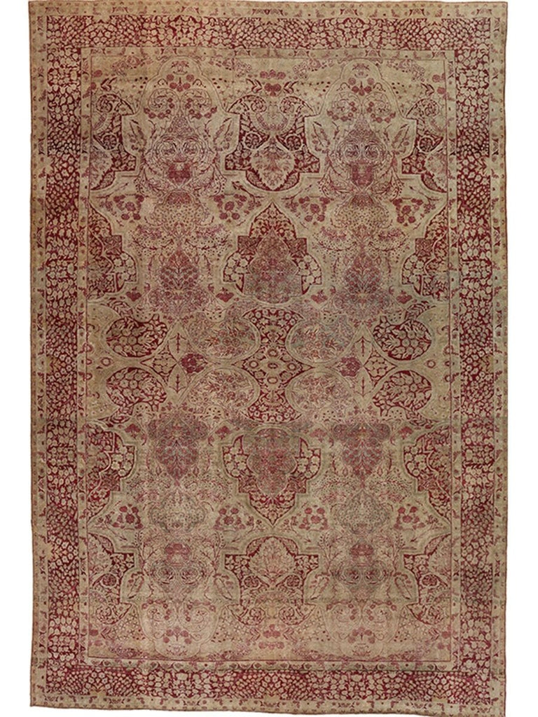 10x 14 Antique Persian Yazd Area Rug - 107454.