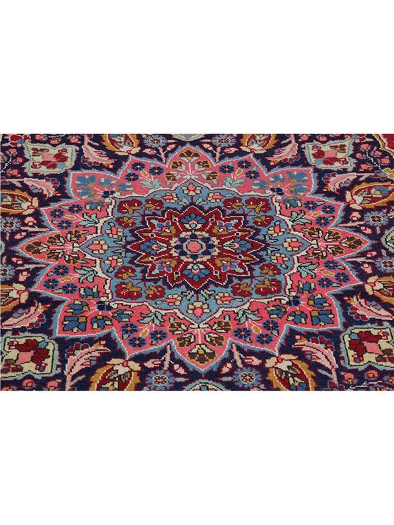 Old Persian Tabriz Area Rug - 9.7x12.7 - Red/Navy - 110545.