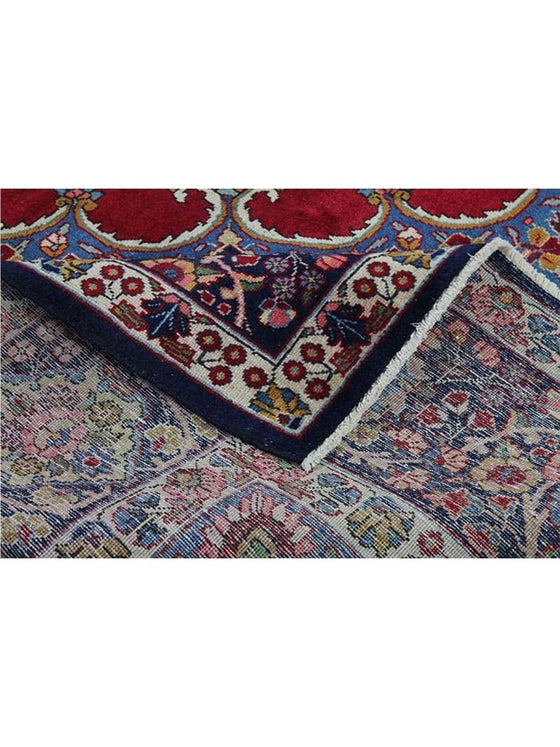 Old Persian Tabriz Area Rug - 9.7x12.7 - Red/Navy - 110545.