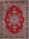 Old Persian Tabriz Area Rug - 9.7x12.7 - Red/Navy - 110545.