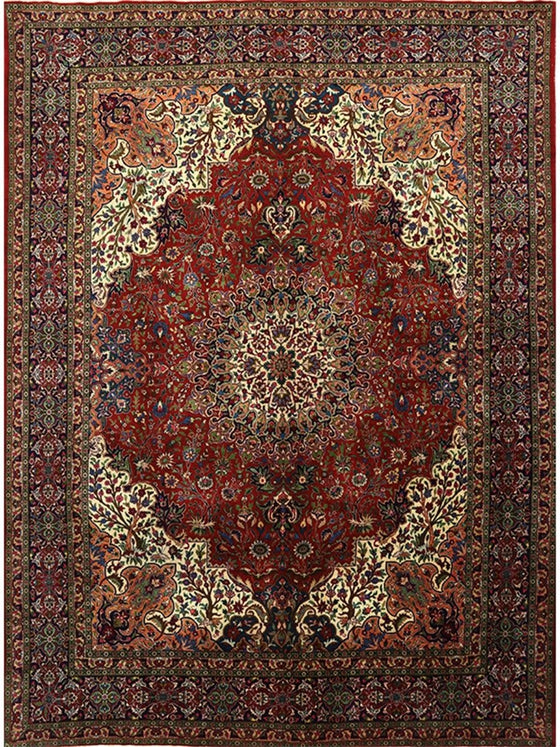 10x13 Old Persian Tabriz Masterpiece Area Rug - 110367.