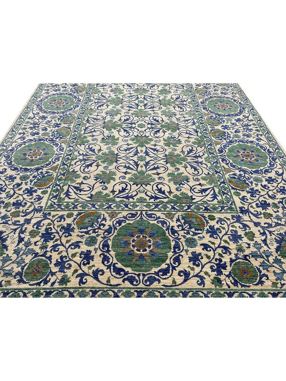 10x13 Transitional Suzani Area Rug - 502640.