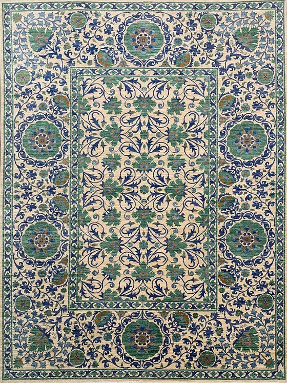 10x13 Transitional Suzani Area Rug - 502640.