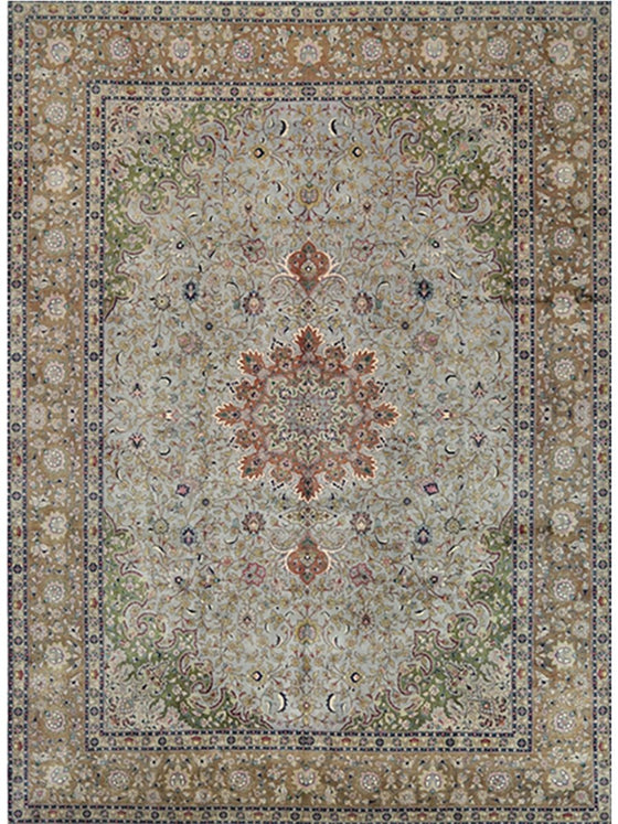 10x14 Old Persian Tabriz Masterpiece Rug - 109349.
