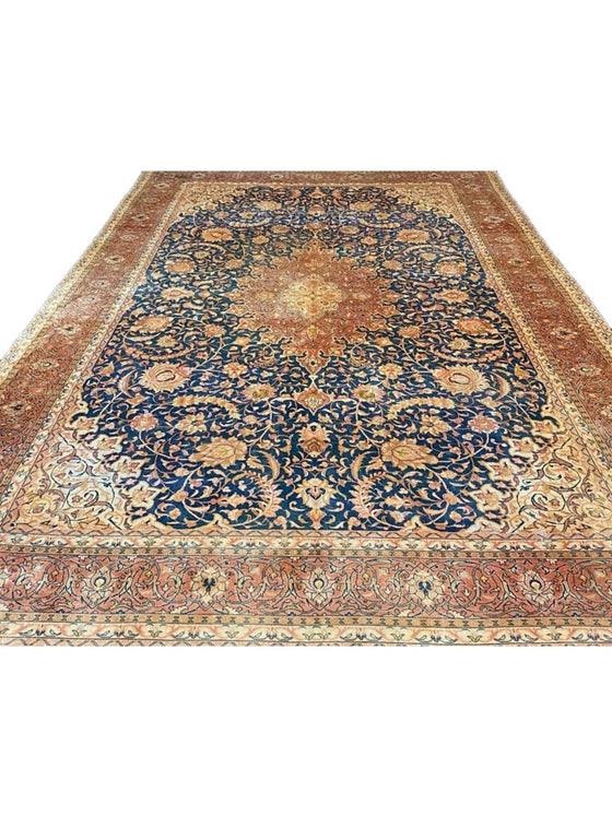 10x15 Antique Persian Tabriz Area Rug - 600021.