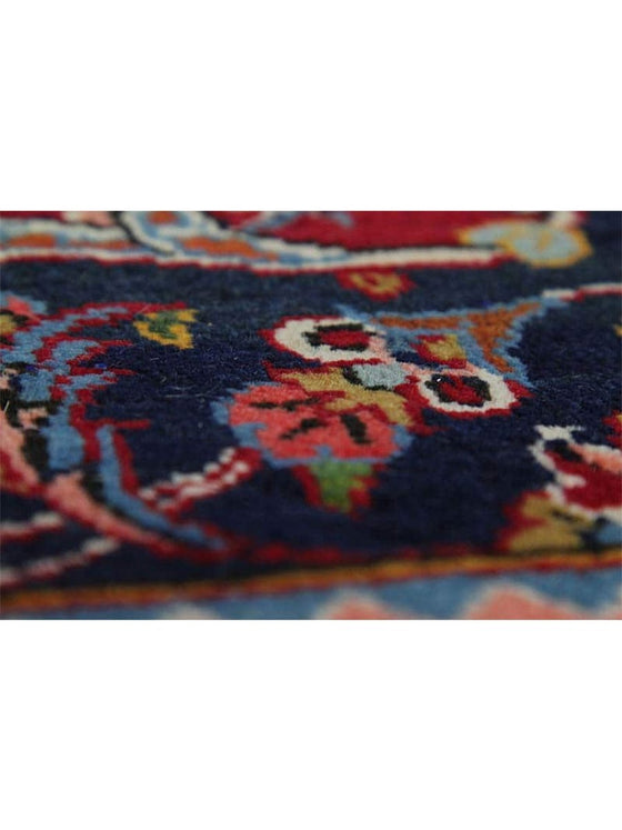 Old Persian Kashan Area Rug - 9.11x15.0 - Red Navy - 110422.