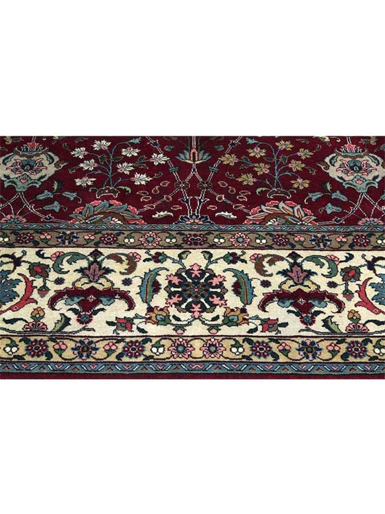 Old Persian Tabriz Area Rug - 9.9x15.9 - Red - Ivory 110413.