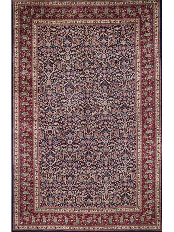 Old Persian Tabriz Area Rug - 10.2x15.9 - Navy Red - 110554.