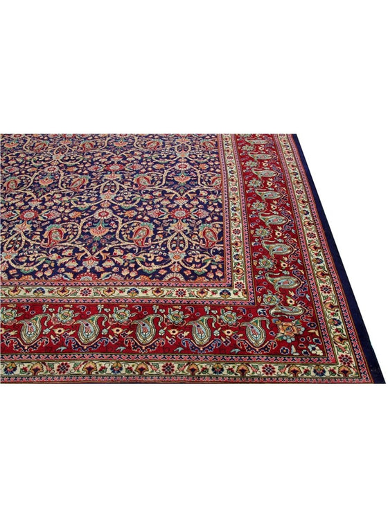 Old Persian Tabriz Area Rug - 10.2x15.9 - Navy Red - 110554.