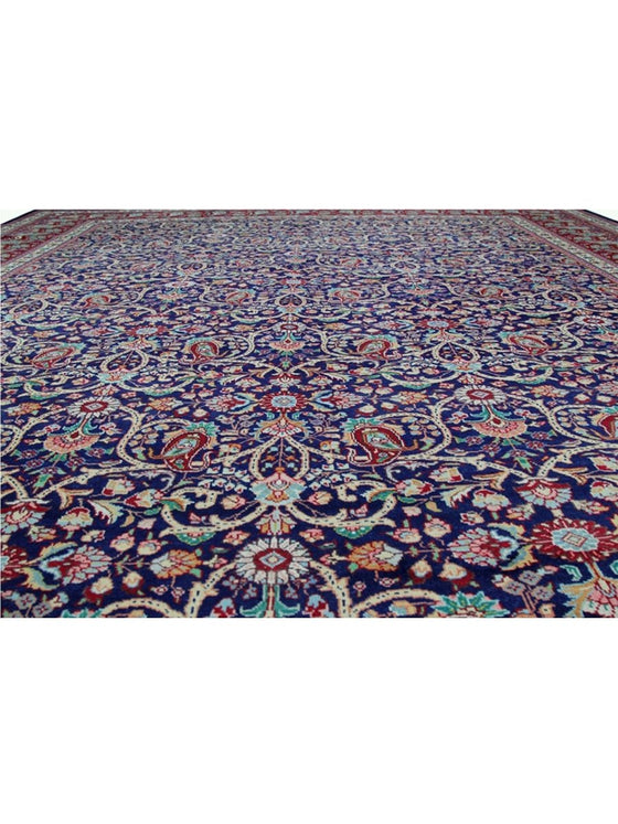 Old Persian Tabriz Area Rug - 10.2x15.9 - Navy Red - 110554.