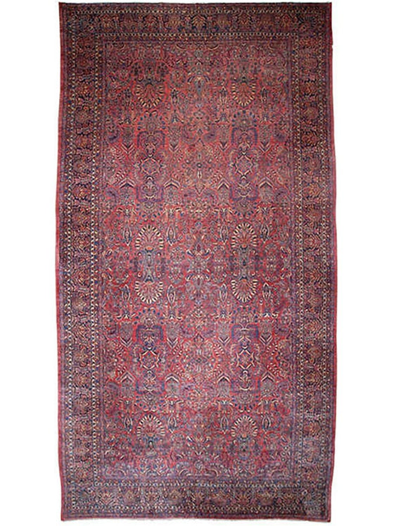 11'10" x 22'9" Antique Persian Sarouk Area Rug - 107385.