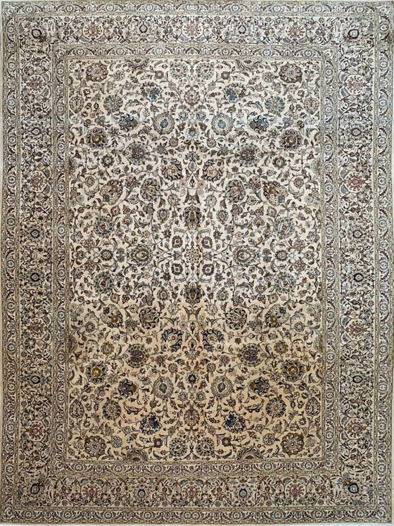 11x14 Antique Persian Kashan Area Rug - 108244.