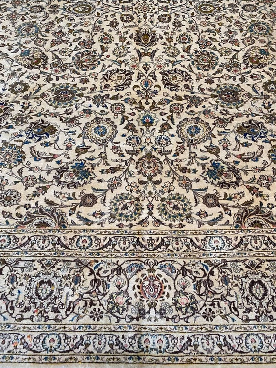 11x14 Antique Persian Kashan Area Rug - 108244.