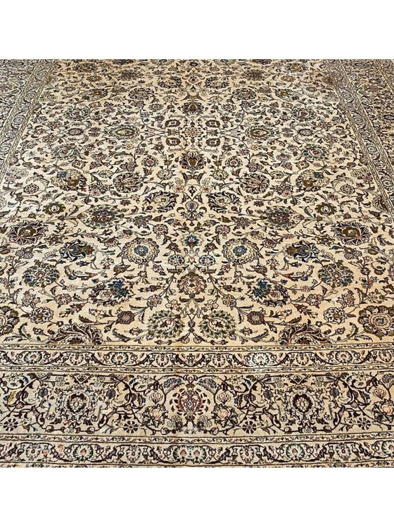 11x14 Antique Persian Kashan Area Rug - 108244.