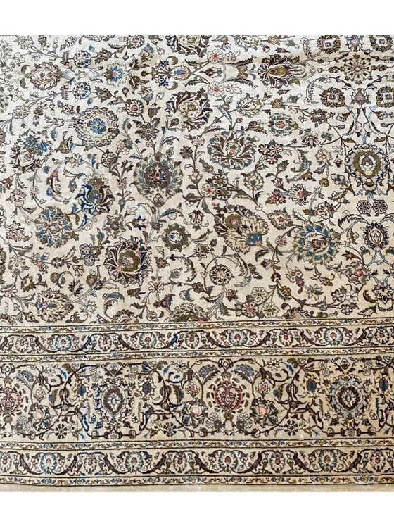 11x14 Antique Persian Kashan Area Rug - 108244.