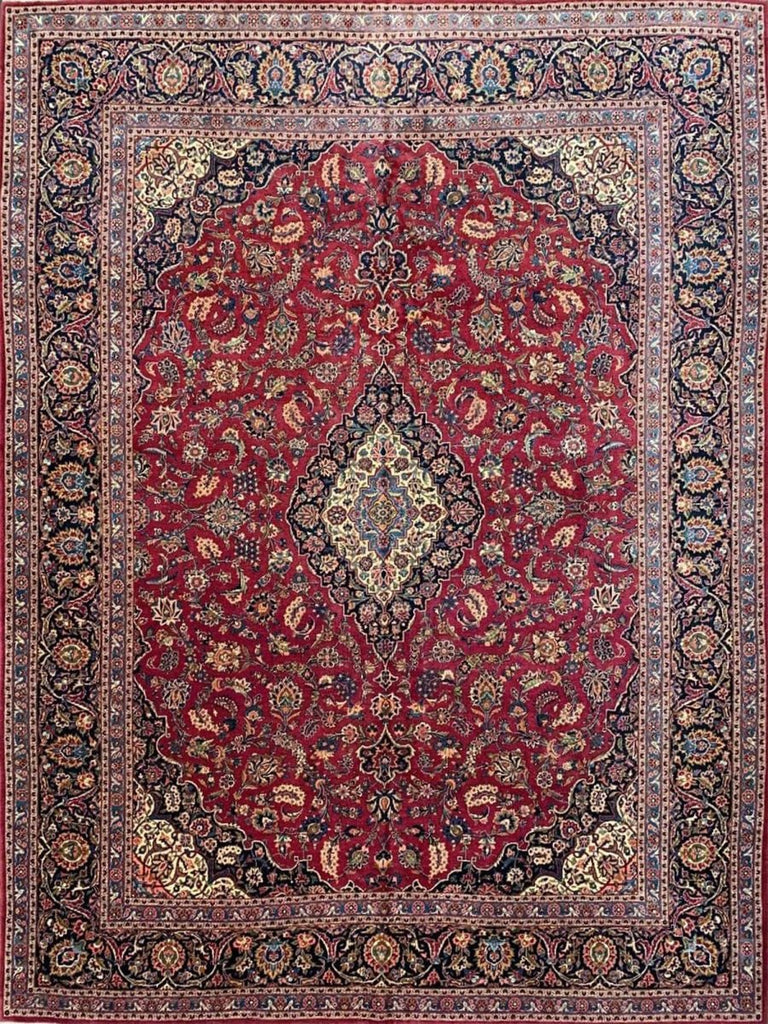 11x14 Old Persian Kashan Area Rug - 107464.