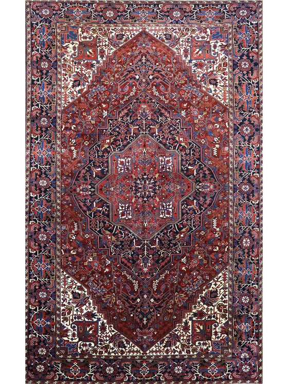 11x18 Antique Persian Heriz Area Rug - 110407.