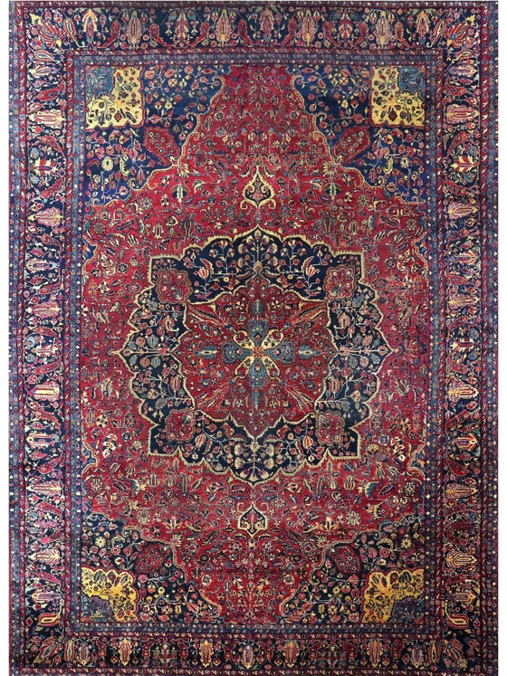 12x16 Antique Persian Sarouk Area Rug - 108694.