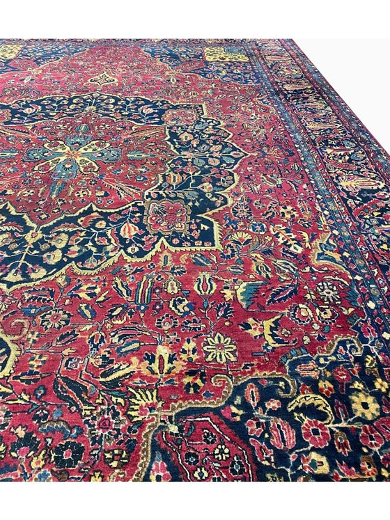 12x16 Antique Persian Sarouk Area Rug - 108694.