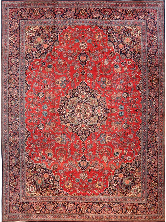 12x16 Old Persian Kashan Area Rug - 107130.