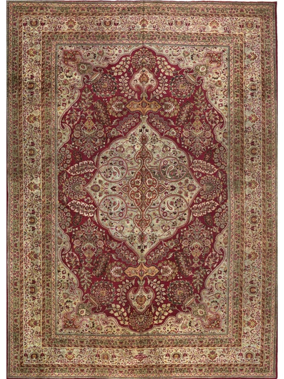 12x17 Antique Persian Mashad Area Rug - 107460.