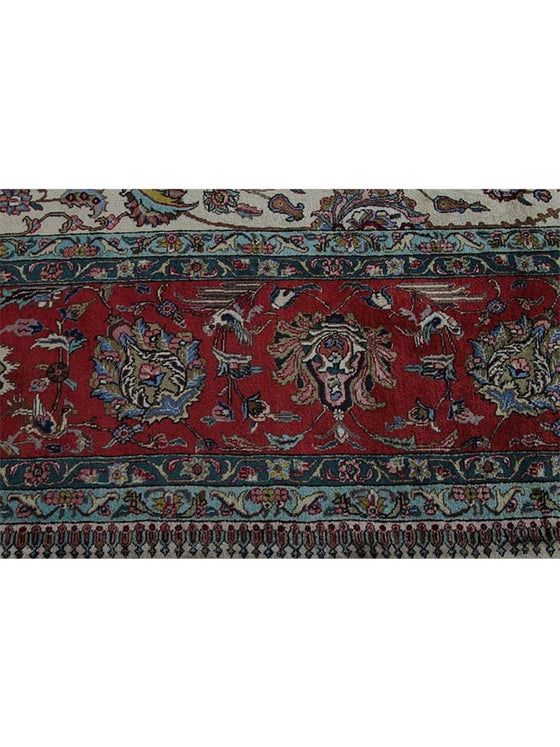 Old Persian Tabriz Area Rug - 12.0x17.9 - Ivory Red - 110284.