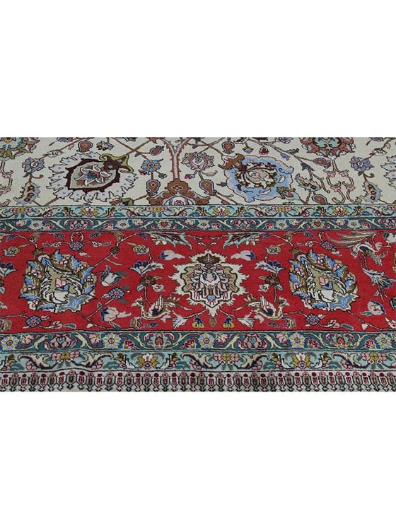 Old Persian Tabriz Area Rug - 12.0x17.9 - Ivory Red - 110284.