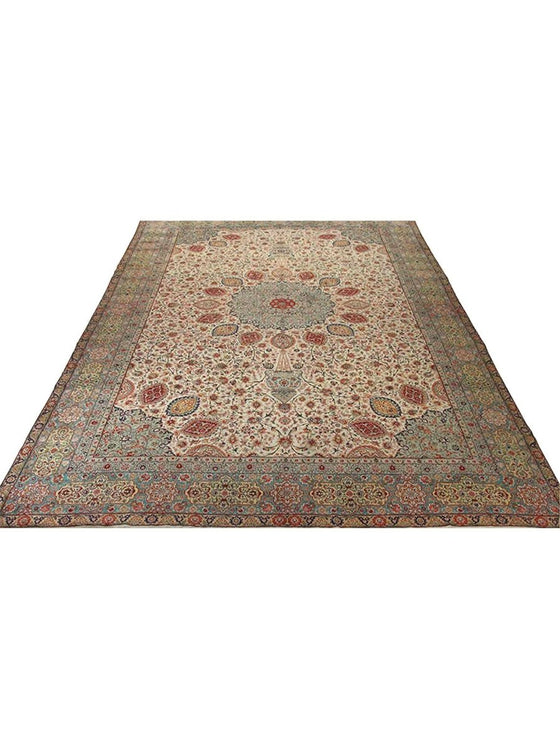 12x19 Old Persian Tabriz Area Rug - 110252.