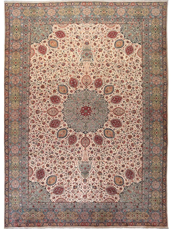 12x19 Old Persian Tabriz Area Rug - 110252.