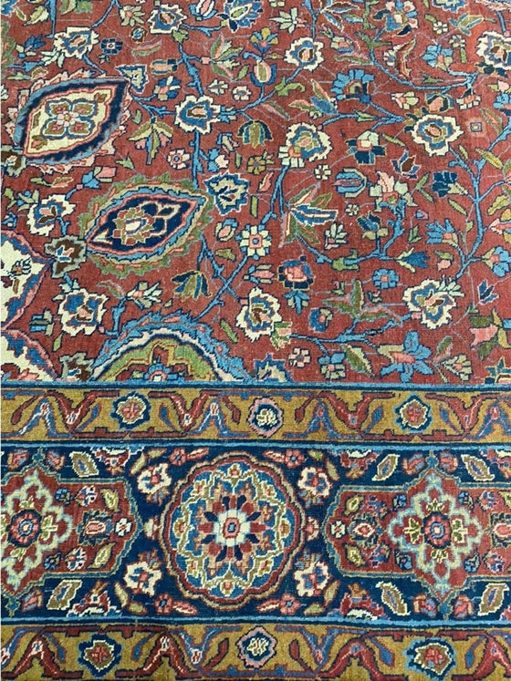 13x19 Antique Persian Tabriz Area Rug - 109056.