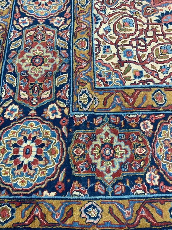 13x19 Antique Persian Tabriz Area Rug - 109056.