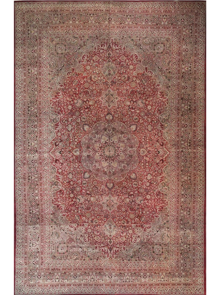 13x20 Antique Persian Mashad Area Rug - 107466.