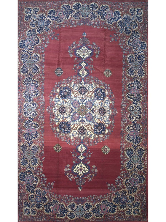 13x21 Antique Persian Kerman Area Rug - 502364.