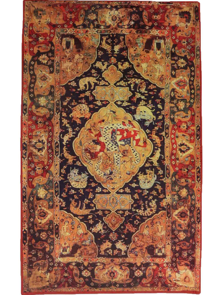 2x3 Screen Printed Persian Rug Tapestry - 110884.