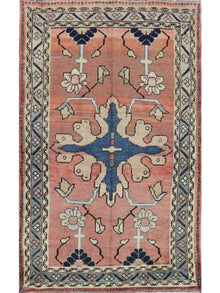  3'5" x 5'7" Antique Persian Heriz Area Rug - 110582.